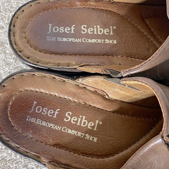 Josef Seibel Brown Leather Slip on Mules 41 - Picture 10 of 13